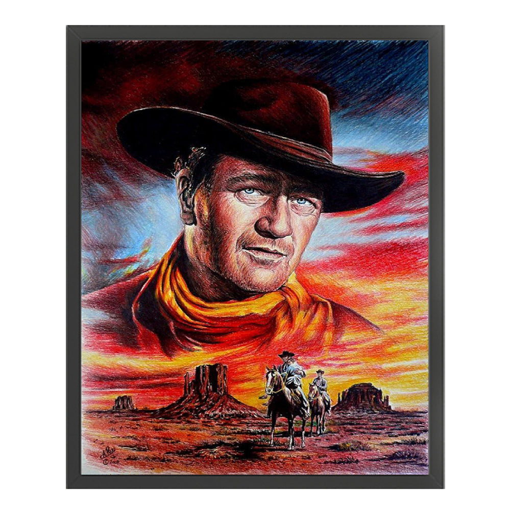 John Wayne Western Cowboy - 11CT Stamped Cross Stitch 40*50CM