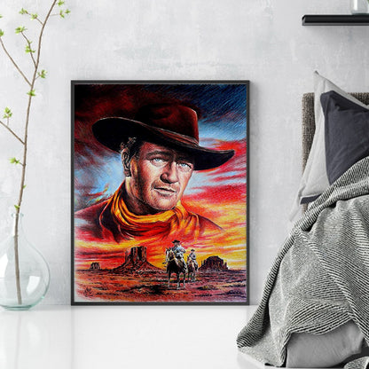 John Wayne Western Cowboy - 11CT Stamped Cross Stitch 40*50CM