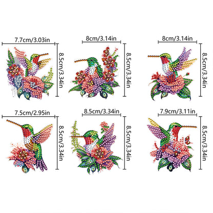 6 Pcs Diamond Painting Magnets Refrigerator for Adult Kid Beginners(Hummingbird)