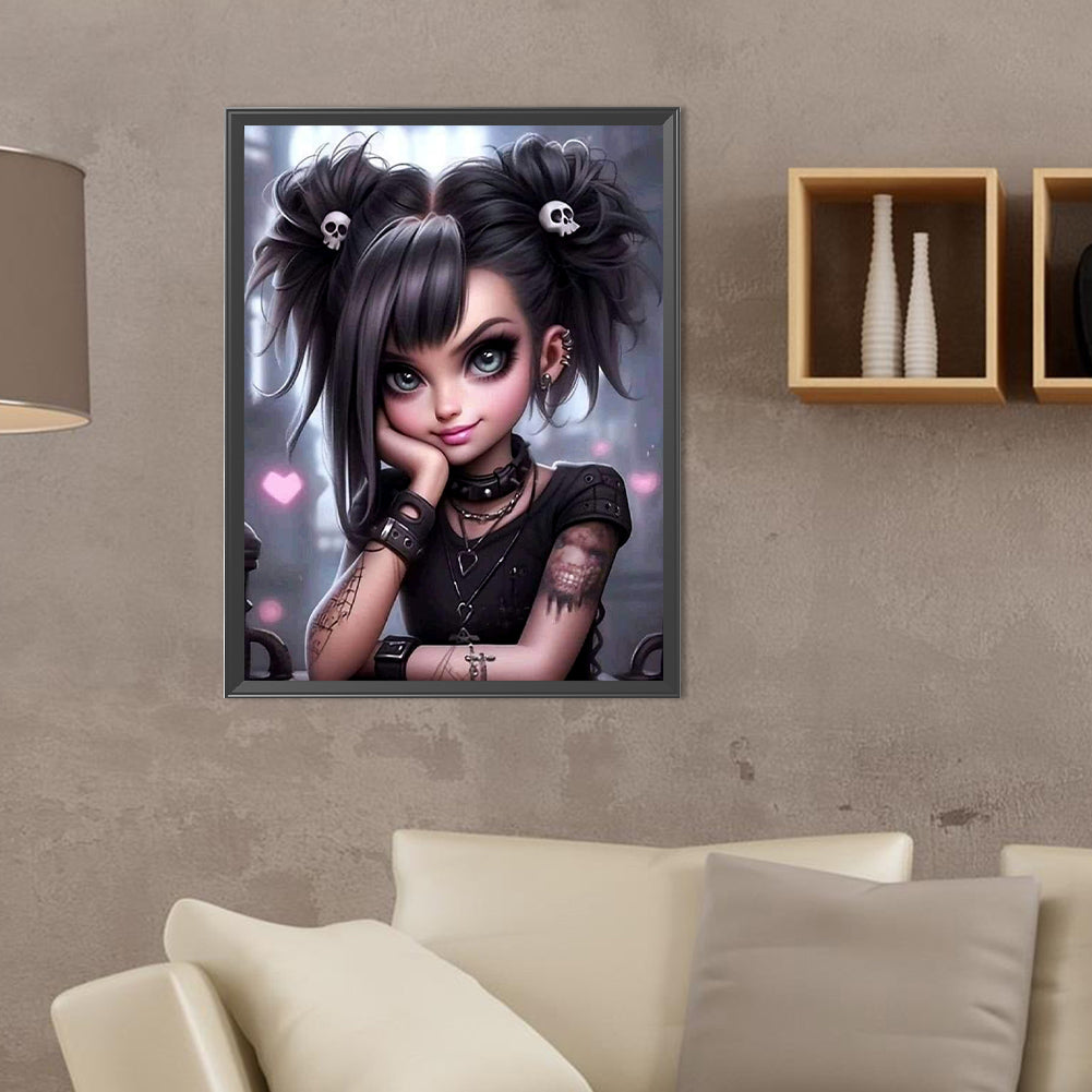 Cute Pet Girl - Full Round Drill Diamond Painting 30*40CM