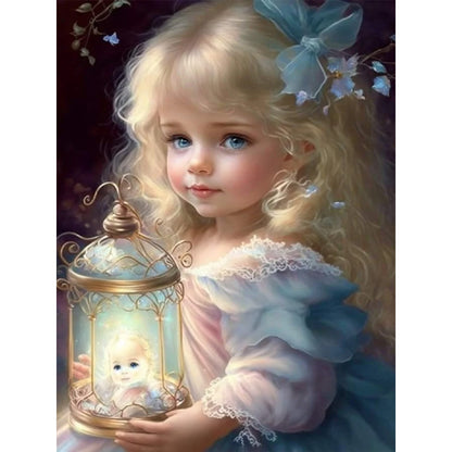 Cute Pet Girl - Full Round Drill Diamond Painting 30*40CM