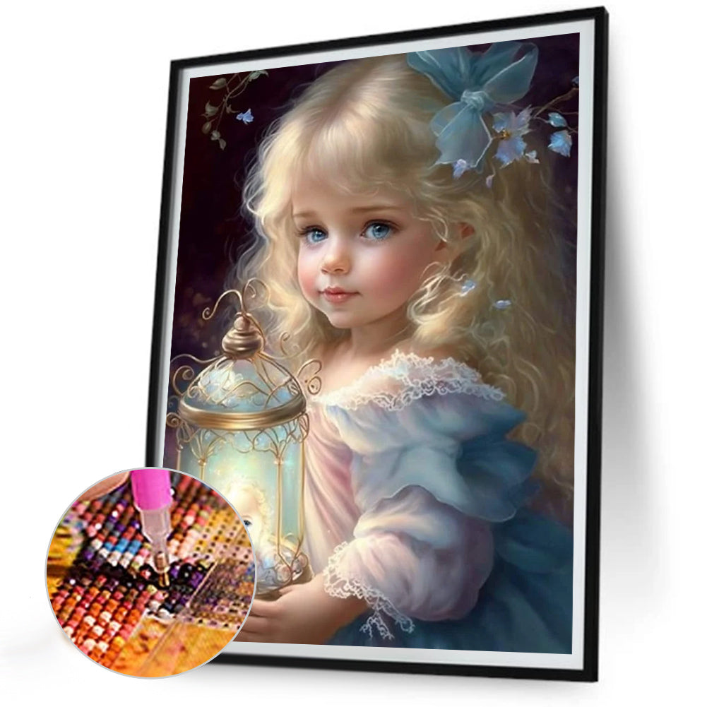 Cute Pet Girl - Full Round Drill Diamond Painting 30*40CM