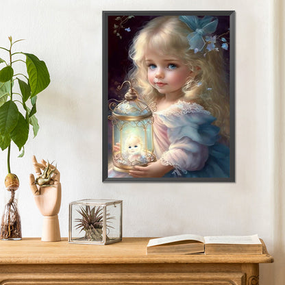 Cute Pet Girl - Full Round Drill Diamond Painting 30*40CM