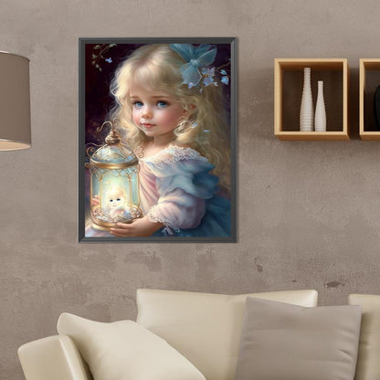 Cute Pet Girl - Full Round Drill Diamond Painting 30*40CM