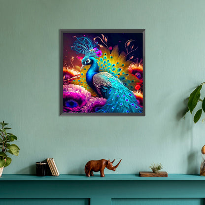 Peacock - Full Round Drill Diamond Painting 30*30CM