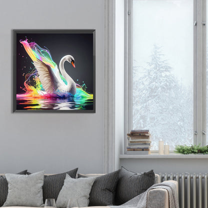 White Swan - Full Round Drill Diamond Painting 30*30CM
