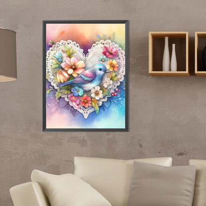 Hearts And Birds - Full Round Drill Diamond Painting 30*40CM