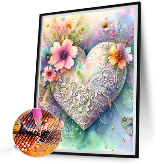 Love Flower - Full Round Drill Diamond Painting 50*60CM