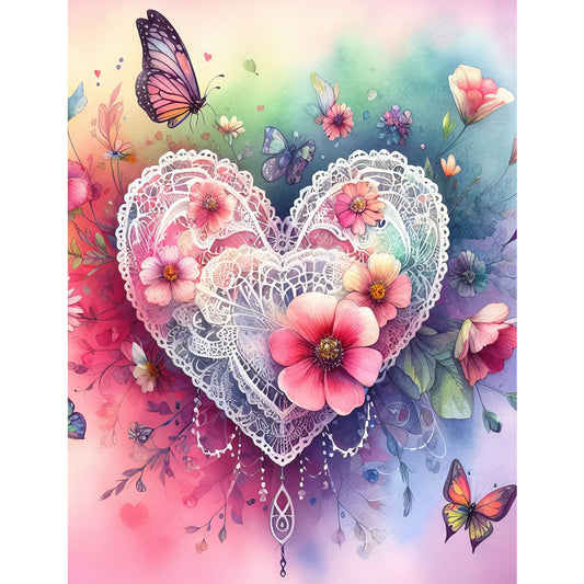 Hearts And Flowers - Full Round Drill Diamond Painting 50*60CM