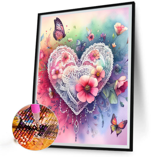 Hearts And Flowers - Full Round Drill Diamond Painting 50*60CM