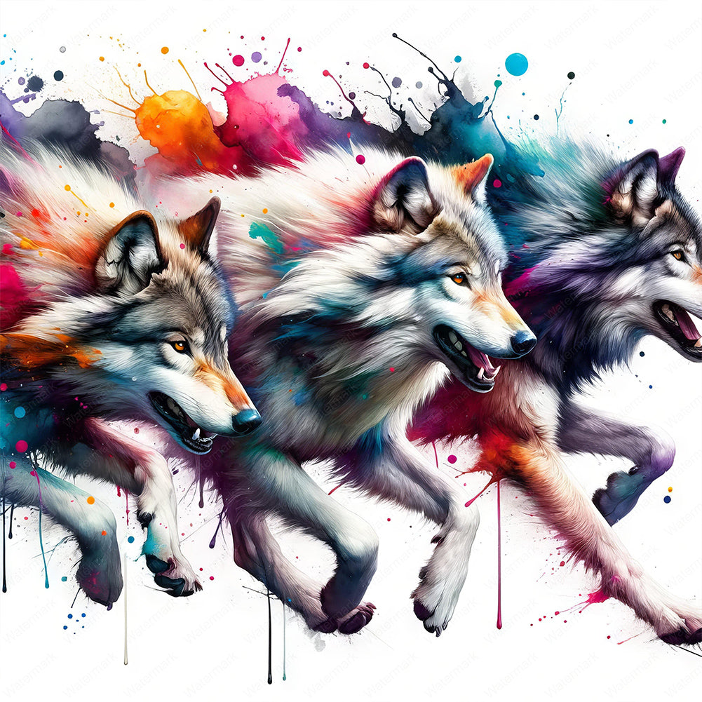 Wolf Pack - Full Round Drill Diamond Painting 40*40CM