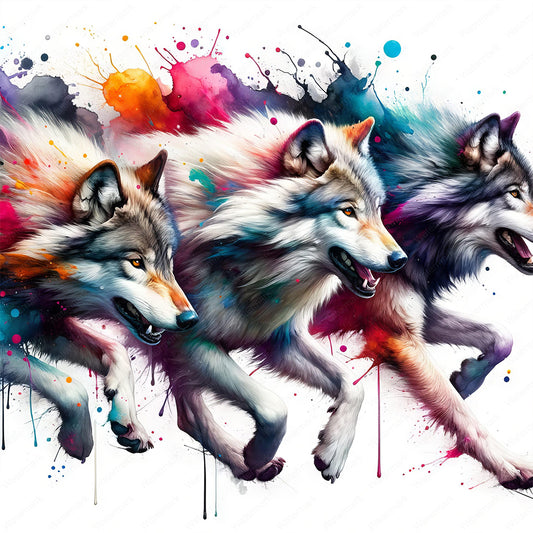 Wolf Pack - Full Round Drill Diamond Painting 40*40CM