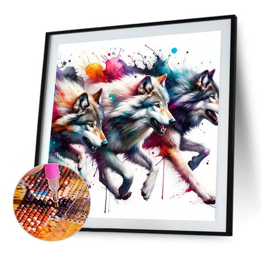 Wolf Pack - Full Round Drill Diamond Painting 40*40CM
