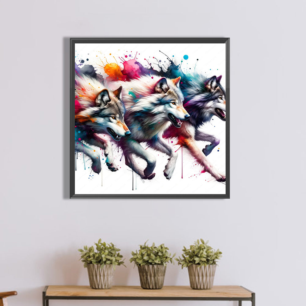 Wolf Pack - Full Round Drill Diamond Painting 40*40CM