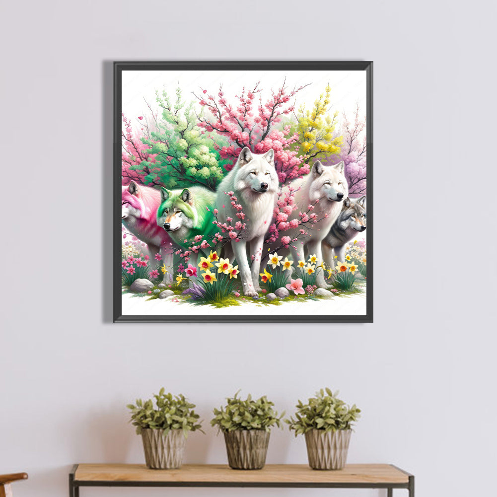 Wolf Pack - Full Round Drill Diamond Painting 40*40CM