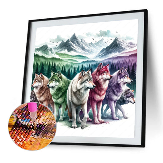 Wolf Pack - Full Round Drill Diamond Painting 40*40CM