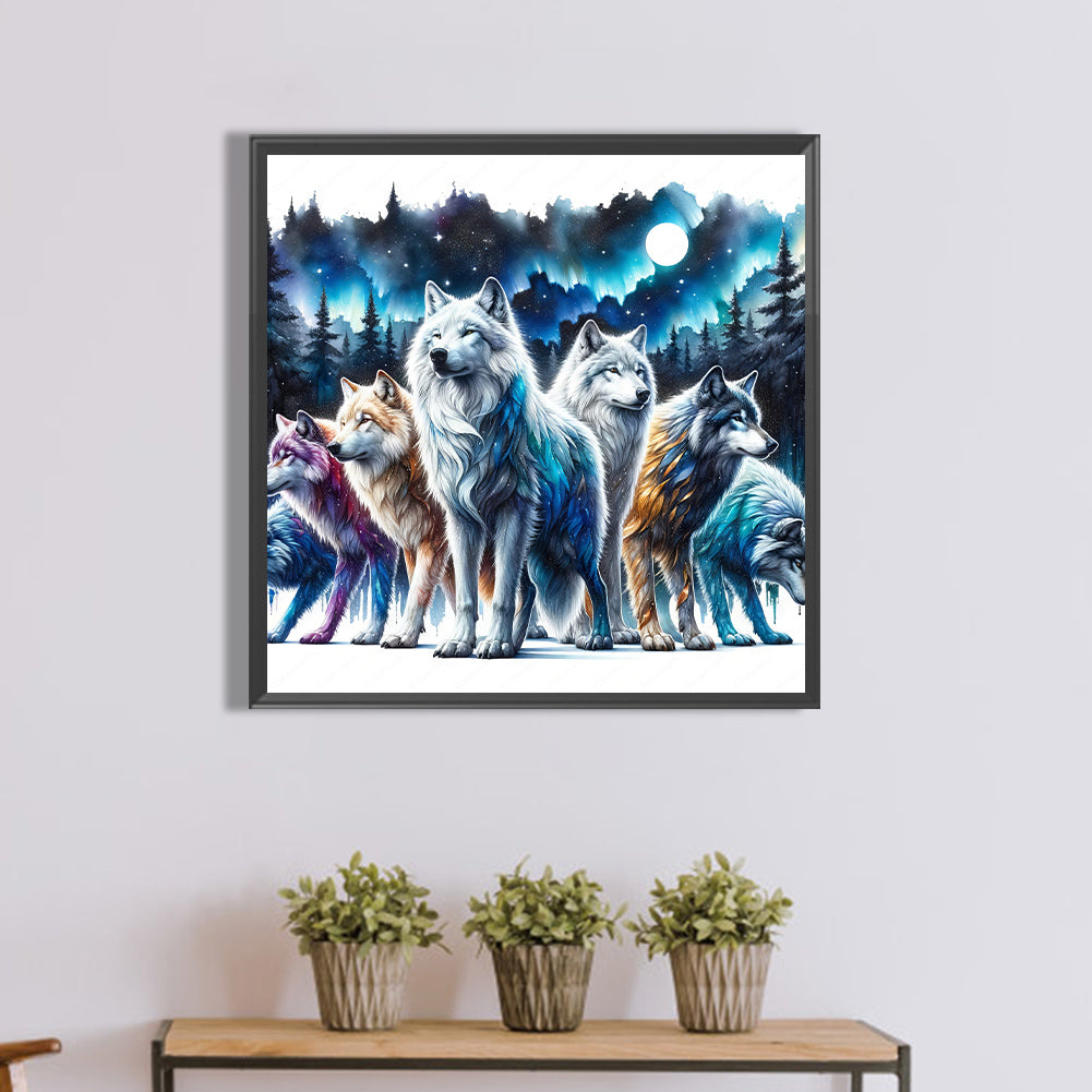 Wolf Pack - Full Round Drill Diamond Painting 40*40CM