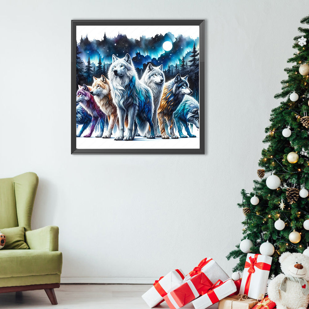 Wolf Pack - Full Round Drill Diamond Painting 40*40CM