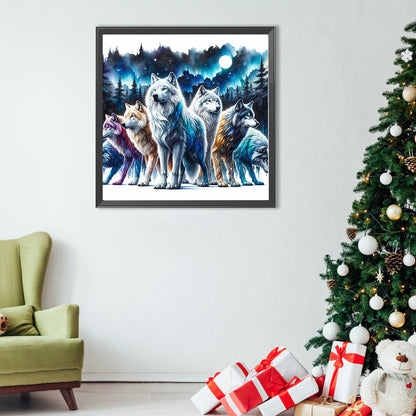Wolf Pack - Full Round Drill Diamond Painting 40*40CM