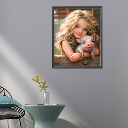 Sweet Girl - Full Round Drill Diamond Painting 40*50CM