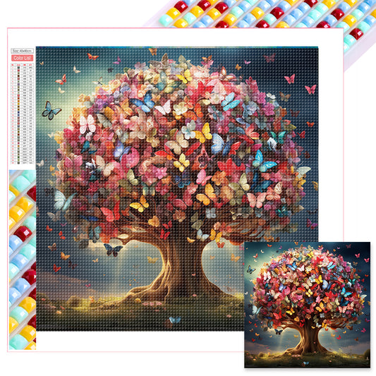 Butterfly Tree - Full Square Drill Diamond Painting 40*40CM