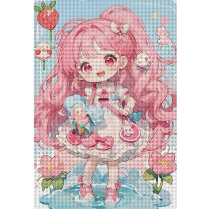 Strawberry Girl - 11CT Stamped Cross Stitch 40*60CM