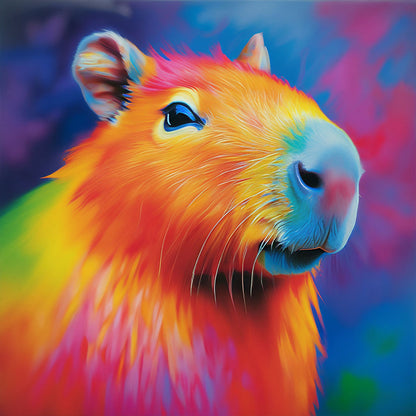 Colorful Capybara - Full Round Drill Diamond Painting 30*30CM