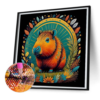 Mural Capybara - Full Round Drill Diamond Painting 30*30CM