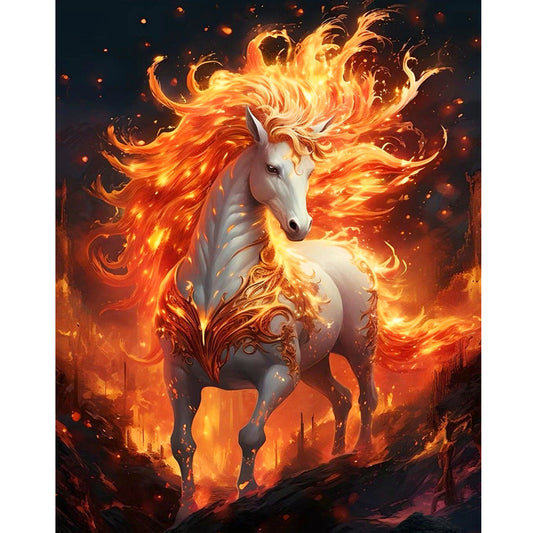 Fire Horse - Full Round Drill Diamond Painting 40*50CM