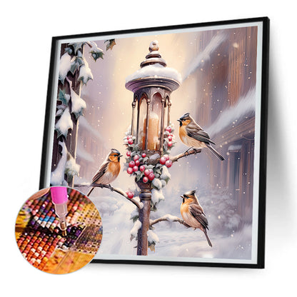 Street Light Bird - Full Round Drill Diamond Painting 30*30CM