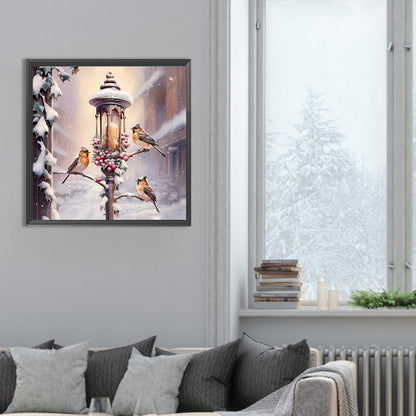 Street Light Bird - Full Round Drill Diamond Painting 30*30CM