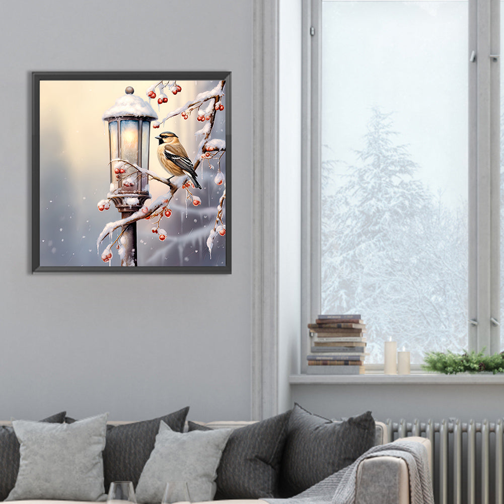 Street Light Bird - Full Round Drill Diamond Painting 30*30CM