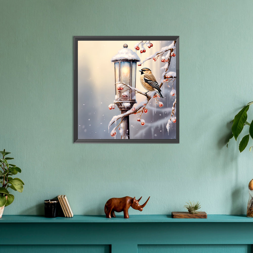 Street Light Bird - Full Round Drill Diamond Painting 30*30CM