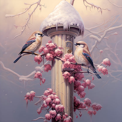 Street Light Bird - Full Round Drill Diamond Painting 30*30CM