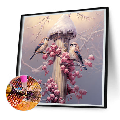 Street Light Bird - Full Round Drill Diamond Painting 30*30CM