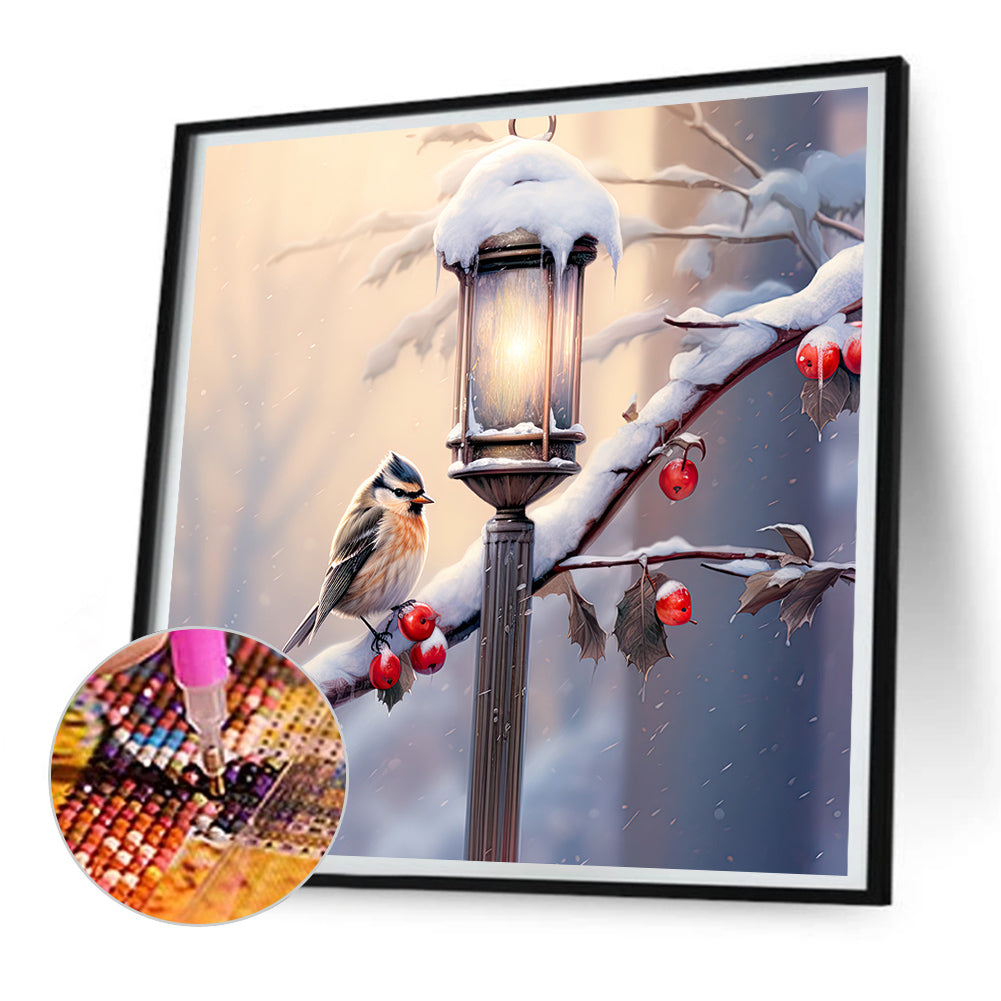 Street Light Bird - Full Round Drill Diamond Painting 30*30CM