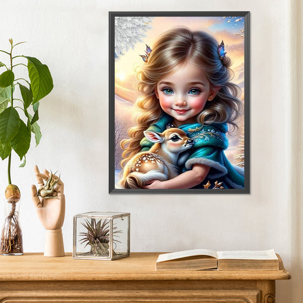 Sweet Girl - Full Round Drill Diamond Painting 30*40CM