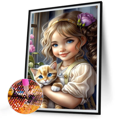 Sweet Girl - Full Round Drill Diamond Painting 30*40CM