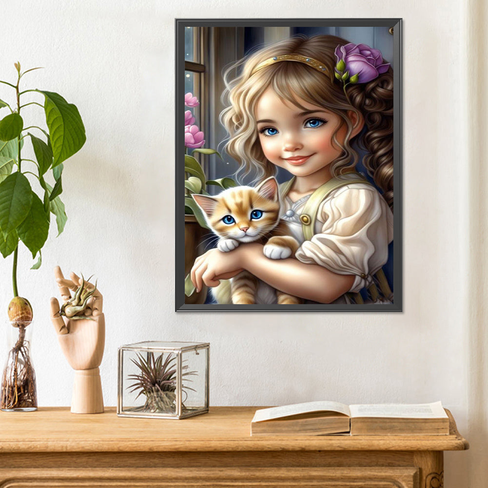 Sweet Girl - Full Round Drill Diamond Painting 30*40CM