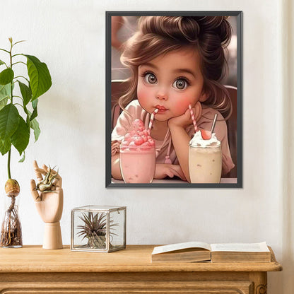Sweet Girl - Full Round Drill Diamond Painting 30*40CM