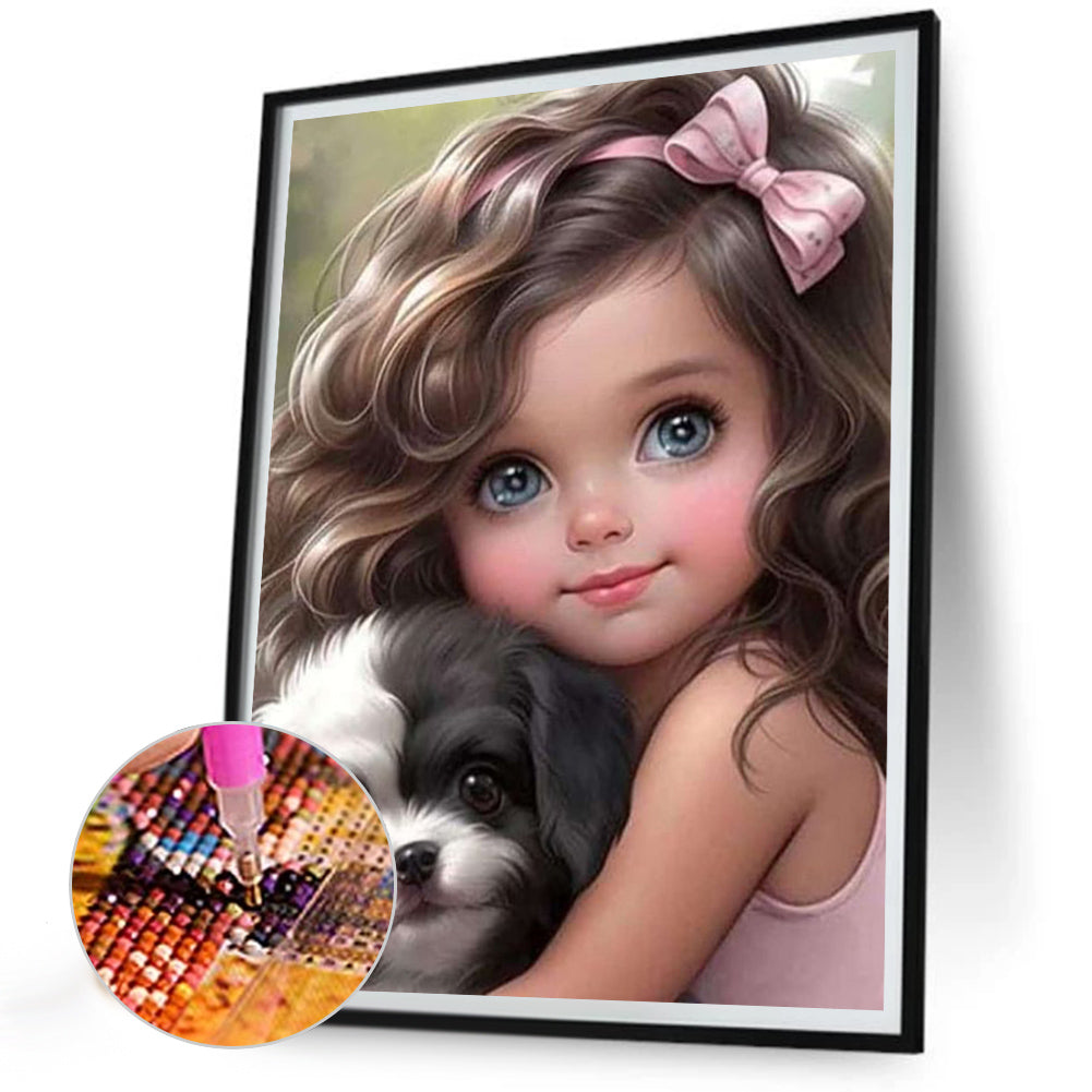 Sweet Girl - Full Round Drill Diamond Painting 30*40CM