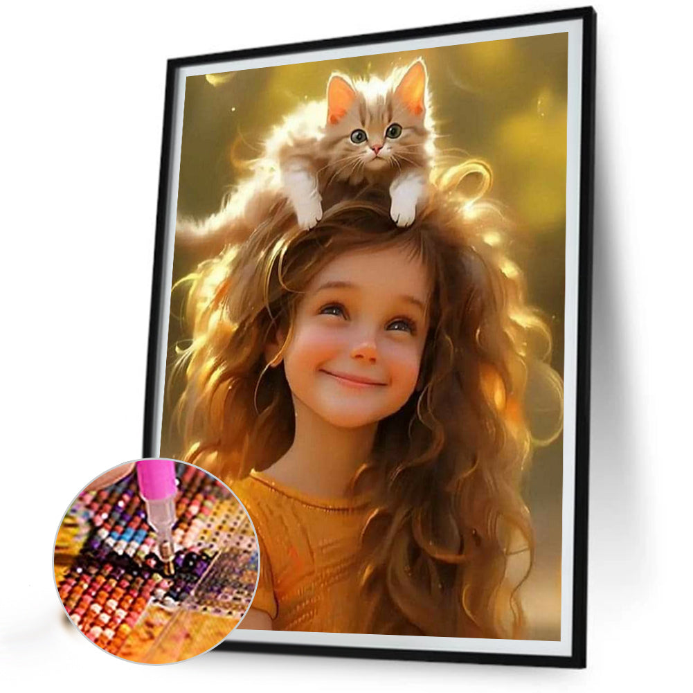 Cute Pet Girl - Full Square Drill Diamond Painting 40*50CM