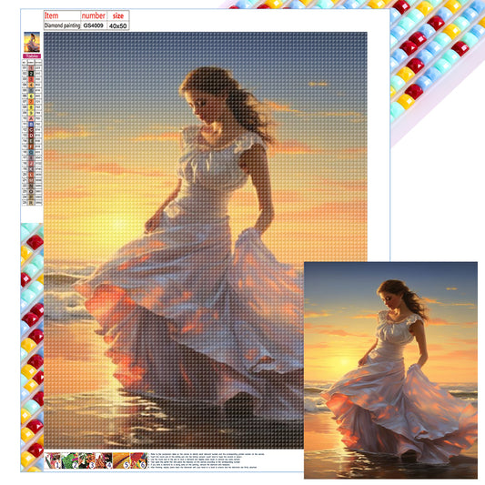 Seaside Girl - Full Square Drill Diamond Painting 40*50CM