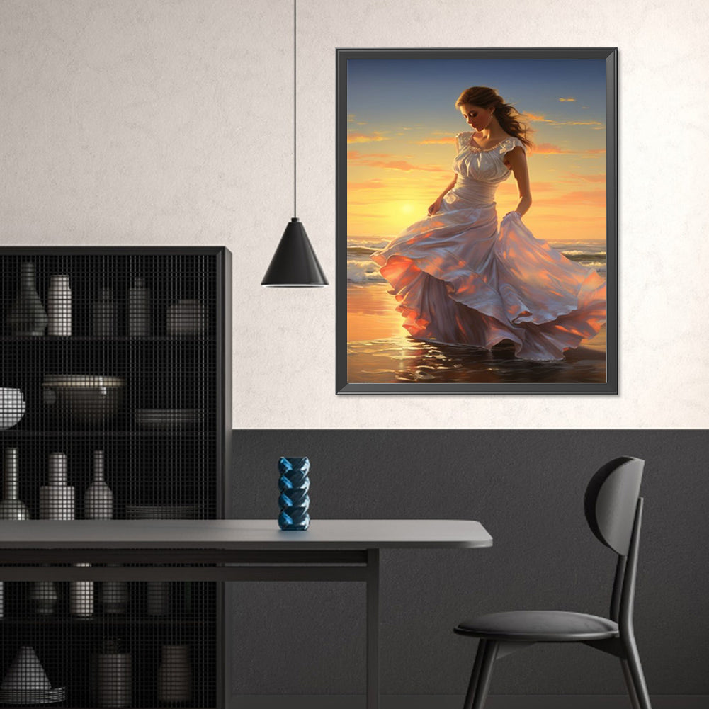 Seaside Girl - Full Square Drill Diamond Painting 40*50CM