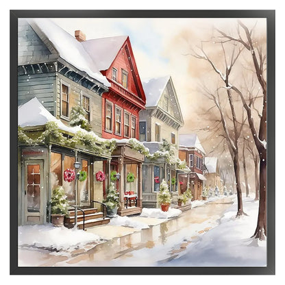 Winter House - 14CT Stamped Cross Stitch 50*50CM