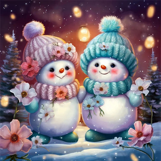 Winter Snowman - 11CT Stamped Cross Stitch 40*40CM