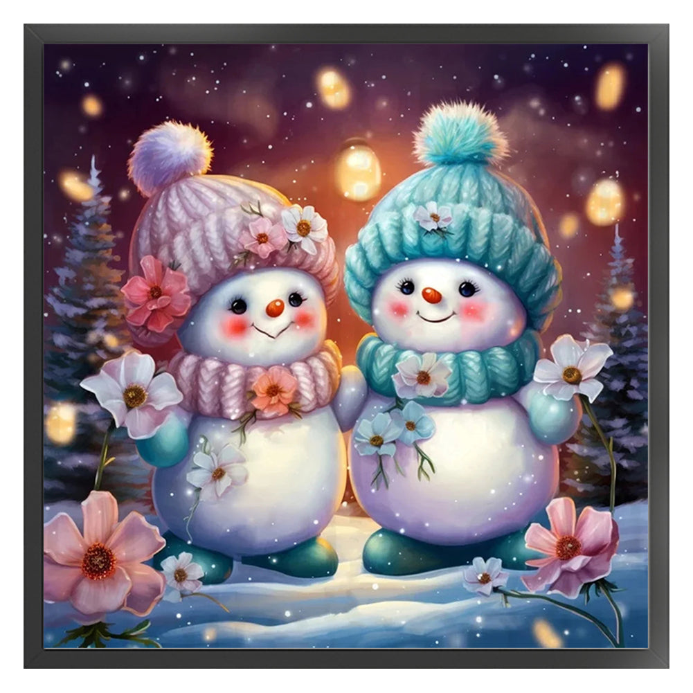 Winter Snowman - 11CT Stamped Cross Stitch 40*40CM
