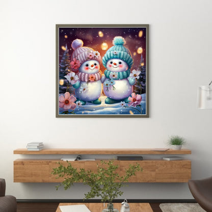 Winter Snowman - 11CT Stamped Cross Stitch 40*40CM