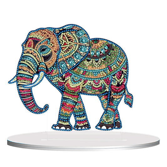 Diamond Painting Desktop Decor for Home Office Desktop Decor 20x25cm (Elephant)