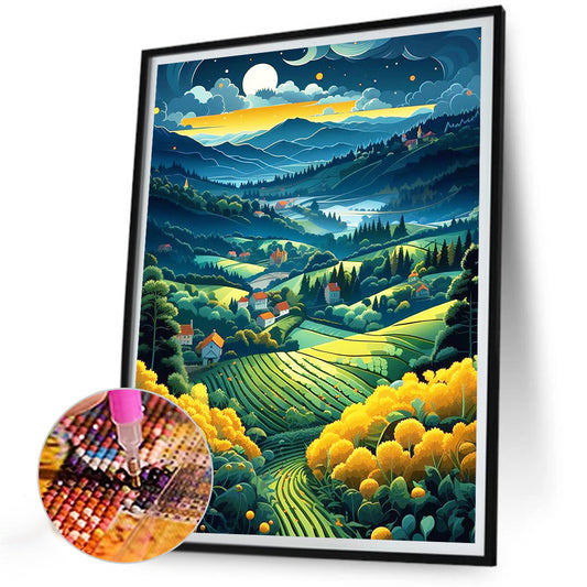 Yuexia Pastoral Town - Full Round Drill Diamond Painting 30*40CM